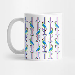 Vintage Art Deco Birds and Stripes Pattern 2 Mug